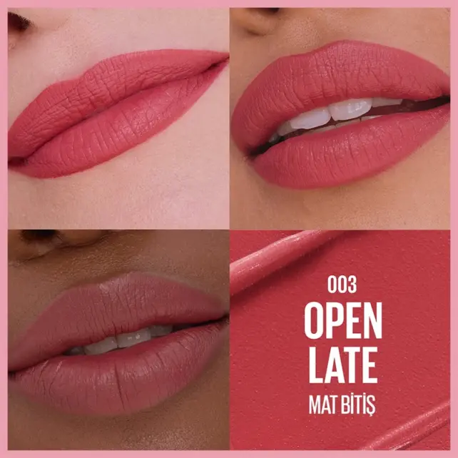 Maybelline Lifter Lipstick Matte - Serum Etkili Ruj No: 003 Open Late - 4