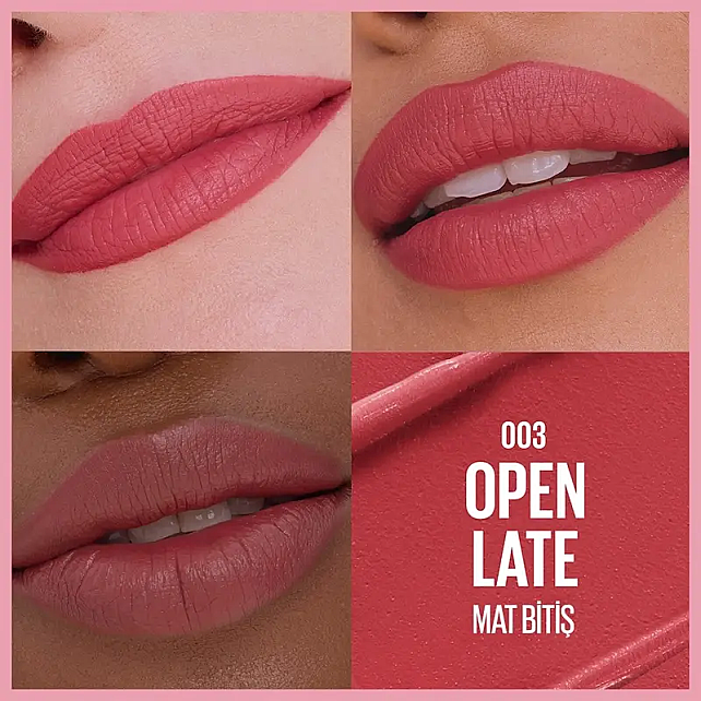 Maybelline Lifter Lipstick Matte - Serum Etkili Ruj No: 003 Open Late - 4