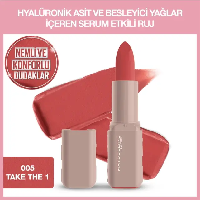 Maybelline Lifter Lipstick Matte - Serum Etkili Ruj No: 005 Take The 1 - 3