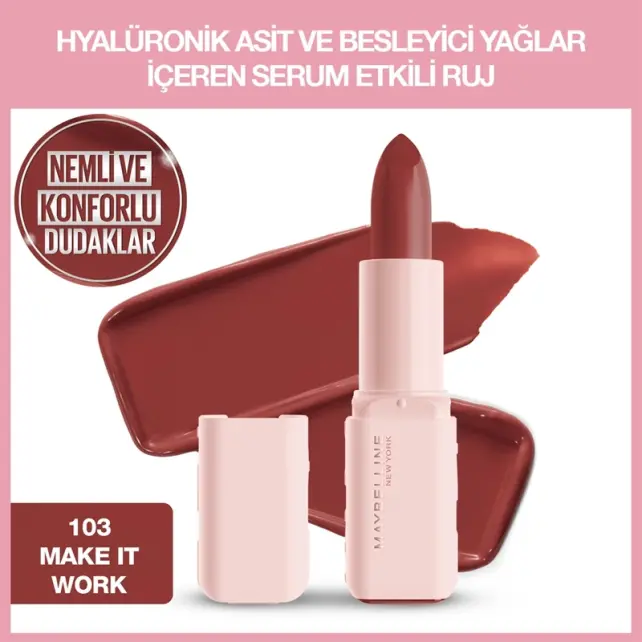  Maybelline Lifter Lipstick Satin - Serum Etkili Ruj No: 103 MakeIt Work - 3