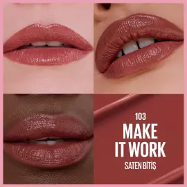  Maybelline Lifter Lipstick Satin - Serum Etkili Ruj No: 103 MakeIt Work - 4