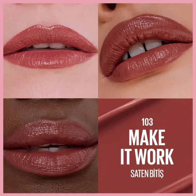  Maybelline Lifter Lipstick Satin - Serum Etkili Ruj No: 103 MakeIt Work - 4