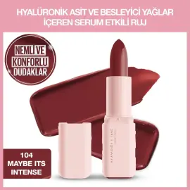 Maybelline Lifter Lipstick Satin - Serum Etkili Ruj No-104 Maybe It's Intense - 3