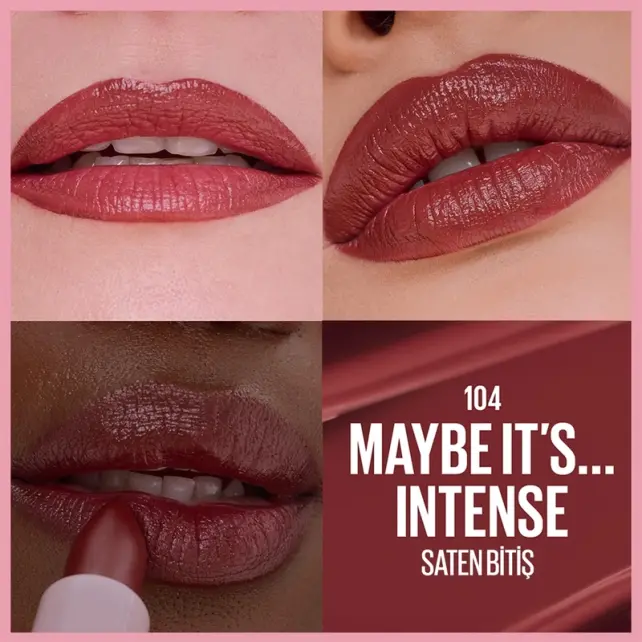 Maybelline Lifter Lipstick Satin - Serum Etkili Ruj No-104 Maybe It's Intense - 4