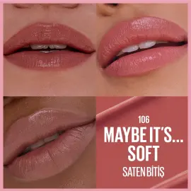 Maybelline Lifter Lipstick Satin - Serum Etkili Ruj No: 106 Maybe It's Soft - 3