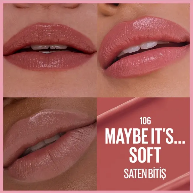 Maybelline Lifter Lipstick Satin - Serum Etkili Ruj No: 106 Maybe It's Soft - 3