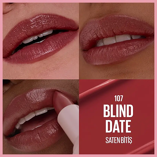 Maybelline Lifter Lipstick Satin - Serum Etkili Ruj No: 107 Blind Date - 4