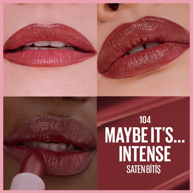  Maybelline Lifter Lipstick Satin - Serum Etkili Ruj No:104 Maybe It's Intense - 3