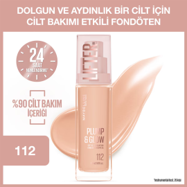 Maybelline Lifter Plump & Glow - Cilt Bakım Etkili Fondöten No: 112 - 2