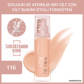 Maybelline Lifter Plump & Glow - Cilt Bakım Etkili Fondöten No: 116 - 2