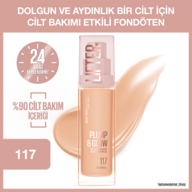 Maybelline Lifter Plump & Glow - Cilt Bakım Etkili Fondöten No: 117 - 2