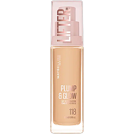 Maybelline Lifter Plump & Glow - Cilt Bakım Etkili Fondöten No: 118 - Maybelline