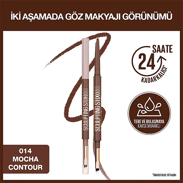 Maybelline Sculpting Stix - Çift Uçlu Göz Kalemi No: 014 Mocha Contour/ Sıcak Kahve - 2