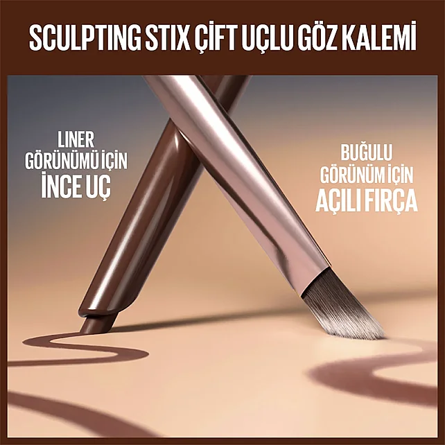 Maybelline Sculpting Stix - Çift Uçlu Göz Kalemi No: 014 Mocha Contour/ Sıcak Kahve - 5