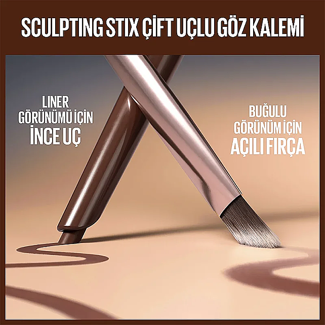 Maybelline Sculpting Stix - Çift Uçlu Göz Kalemi No: 015 Smooth Espresso/ Soğuk Kahve - 5