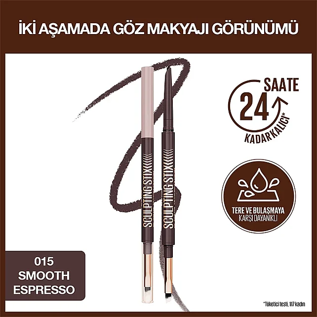 Maybelline Sculpting Stix - Çift Uçlu Göz Kalemi No: 015 Smooth Espresso/ Soğuk Kahve - 2