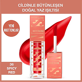 Maybelline Sunkisser Matte Blush - Likit Mat Allık No: 36 Spicy Red - 3