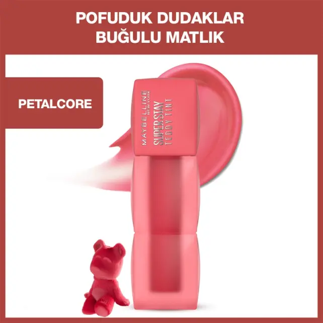 Maybelline Super Stay Teddy Tint - Likit Mat Ruj No: 40 Petalcore - 2