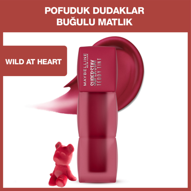 Maybelline Super Stay Teddy Tint - Likit Mat Ruj No: 50 Wild At Heart - 2