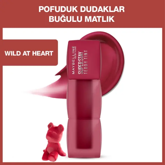 Maybelline Super Stay Teddy Tint - Likit Mat Ruj No: 50 Wild At Heart - 2