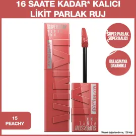 Maybelline Super Stay Vinyl Ink - Likit Parlak Ruj No: 15 Peachy - 2