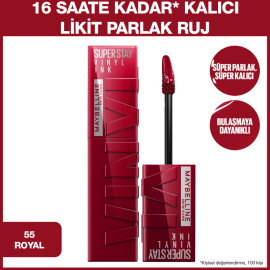 Maybelline Super Stay Vinyl Ink - Likit Parlak Ruj No: 55 Royal - 2