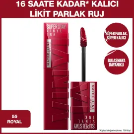 Maybelline Super Stay Vinyl Ink - Likit Parlak Ruj No: 55 Royal - 2