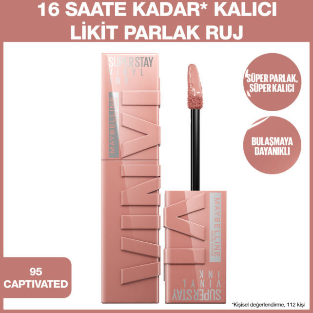Maybelline Super Stay Vinyl Ink - Likit Parlak Ruj No: 95 Captivated - 2