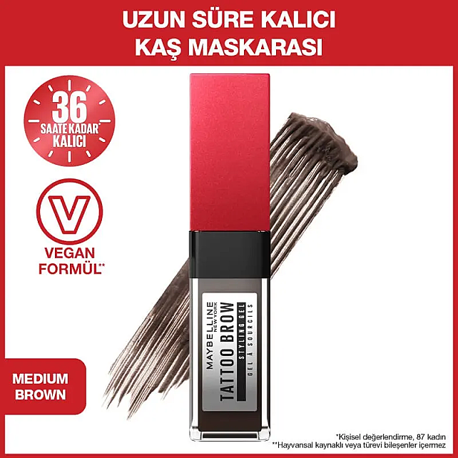 Maybelline Tattoo Brow Styling Gel - Kaş Maskarası No: 257 Medium Brown - 2