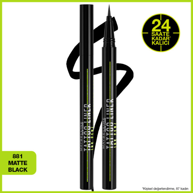 Maybelline Tattoo Liner Ink Pen - Kalem Eyeliner No: 881 Siyah - 3