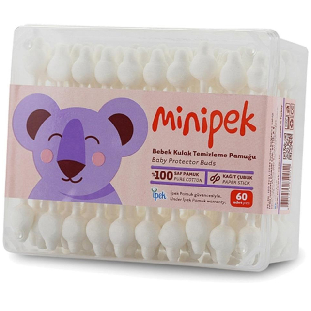 Minipek Bebek Kulak Temizleme Pamuğu 60 Adet - 1