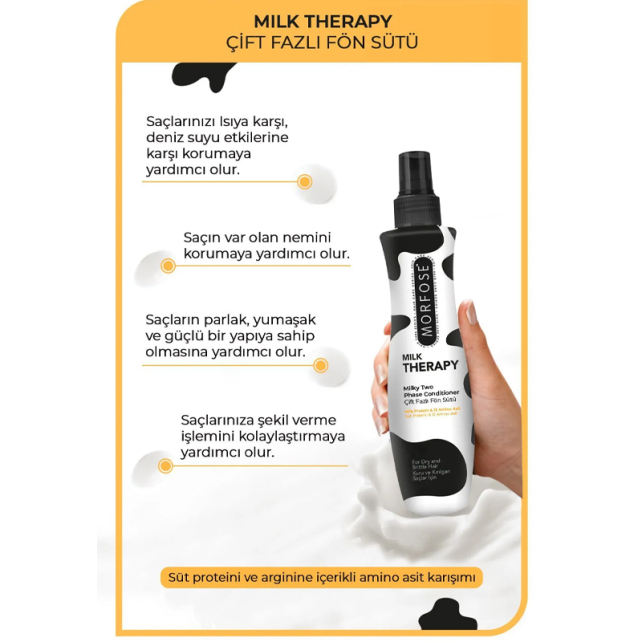 Morfose Milk Therapy Milk Two Conditioner - Çift Fazlı Fön Sütü 240ml - 3