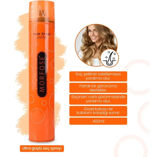 Morfose Ultra Strong Hair Spray - Güçlü Tutuş Saç Spreyi 400ml - 2
