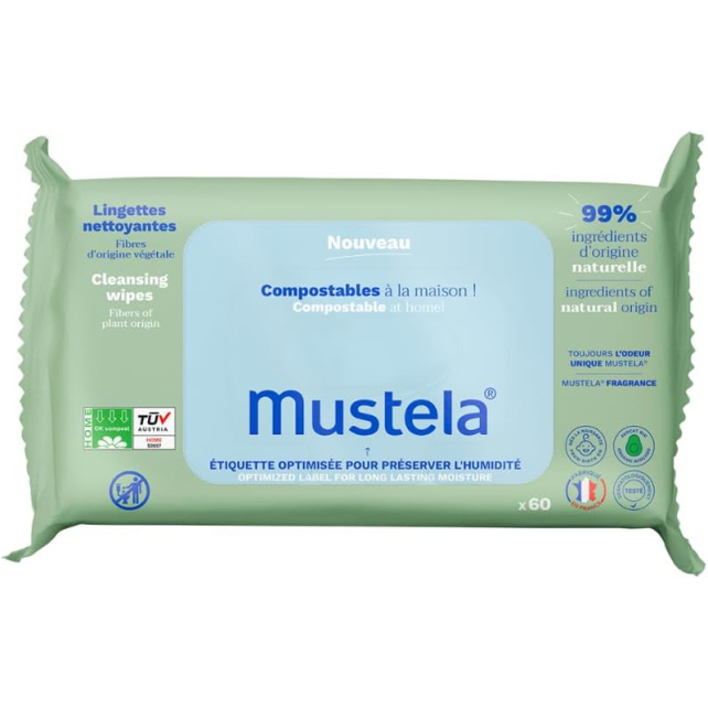 Mustela Cleansing Water Wipes - Islak Mendil 60 Adet - 1