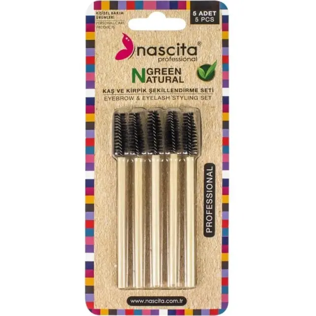 Nascita Professional Green Natural - Kaş ve Kirpik Şekillendirme Seti 5 Adet - 1
