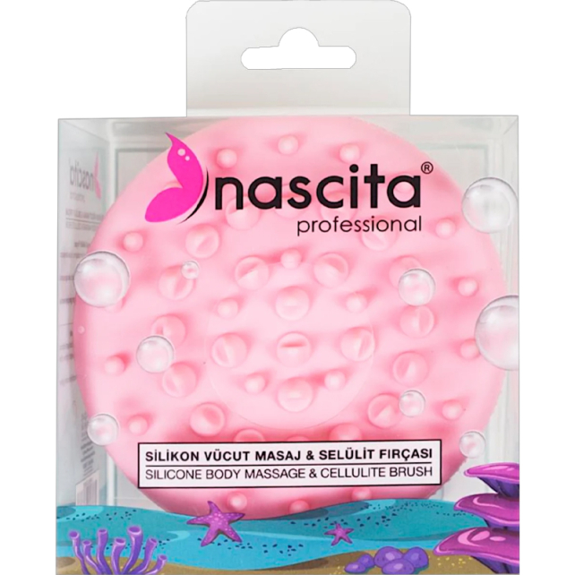 Nascita Silikon Vücut Masaj ve Selülit Fırçası - Pembe - 1