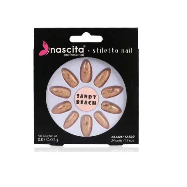 Nascita Takma Tırnak -Gold Printing - 1