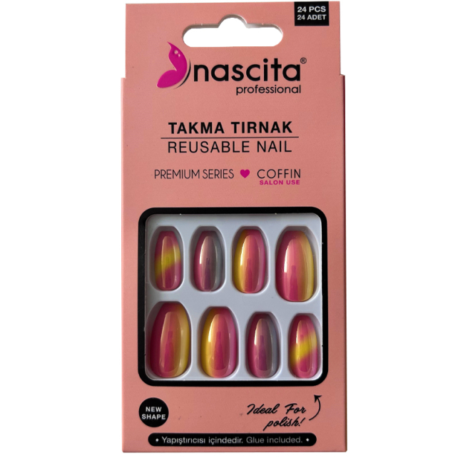 Nascita Takma Tırnak - Renkli Coffin No: 184 24 Adet - 1