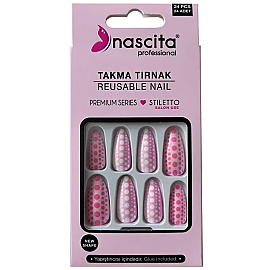 Nascita Takma Tırnak - Renkli Stiletto 24 Adet - Nascita