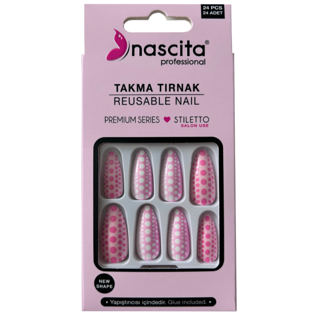 Nascita Takma Tırnak - Renkli Stiletto 24 Adet - 1