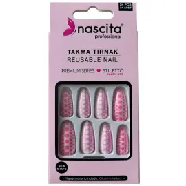 Nascita Takma Tırnak - Renkli Stiletto 24 Adet - Nascita