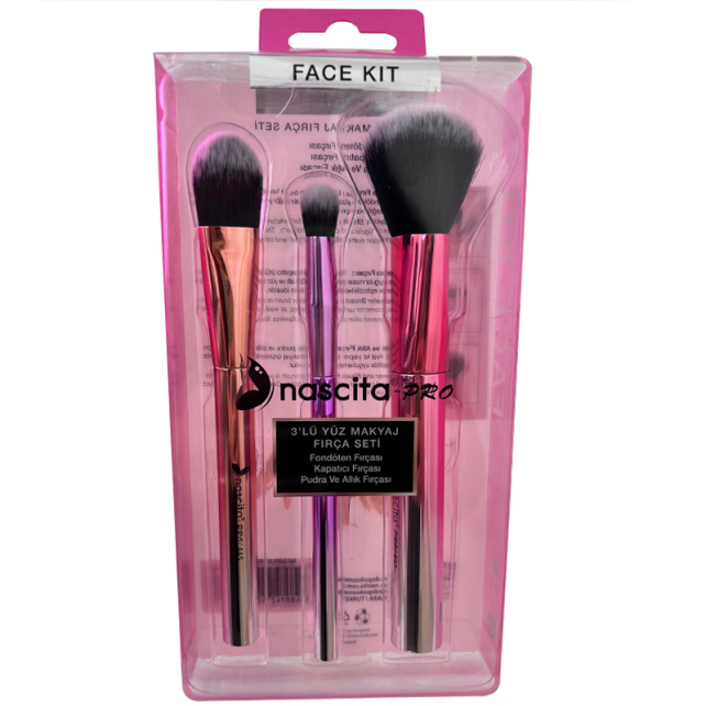 Nascita Yüz Makyaj Fırça Seti - 3'lü - 1