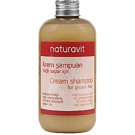 Naturavit Cream Shampoo For Greasy Hair - Yağlı Saç Bakım Şampuanı 250ml - Naturavit