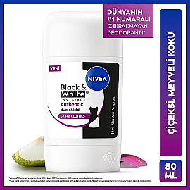 Nivea Black & White Authentic - Kadın Stick Deodorant 50ml - 6