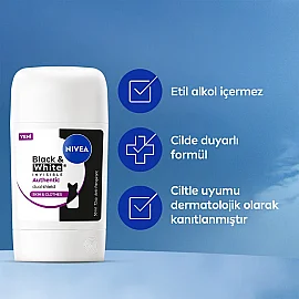 Nivea Black & White Authentic - Kadın Stick Deodorant 50ml - 5