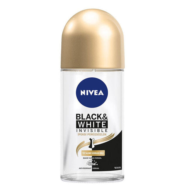 Nivea Black & White Invisible - İpeksi Pürüzsüzlük Roll On Deodorant 50ml Nivea Black & White Invisible - İpeksi Pürüzsüzlük Roll On Deodorant 50ml
