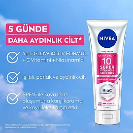 Nivea Body Serum Super 10 Extra Bright SPF 15 - Serum Etkili Parlaklık Kazandıran Vücut Losyonu 170ml - 3