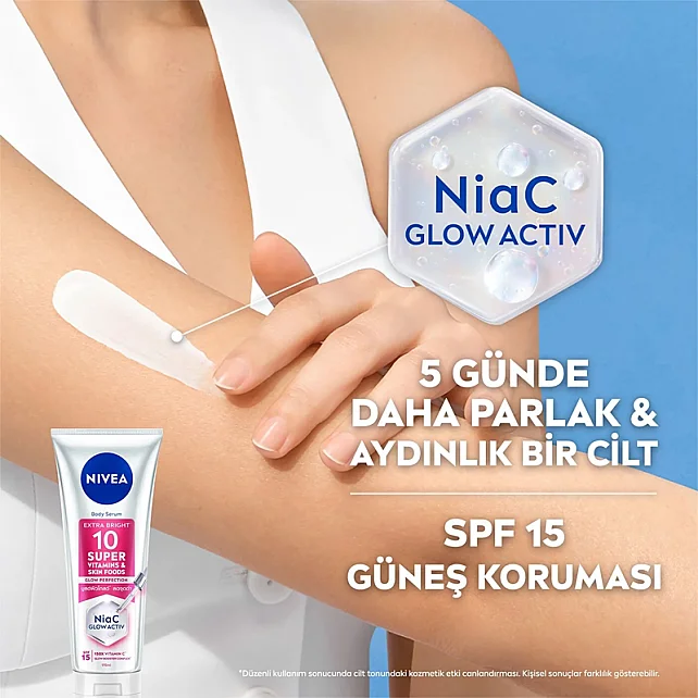Nivea Body Serum Super 10 Extra Bright SPF 15 - Serum Etkili Parlaklık Kazandıran Vücut Losyonu 170ml - 4