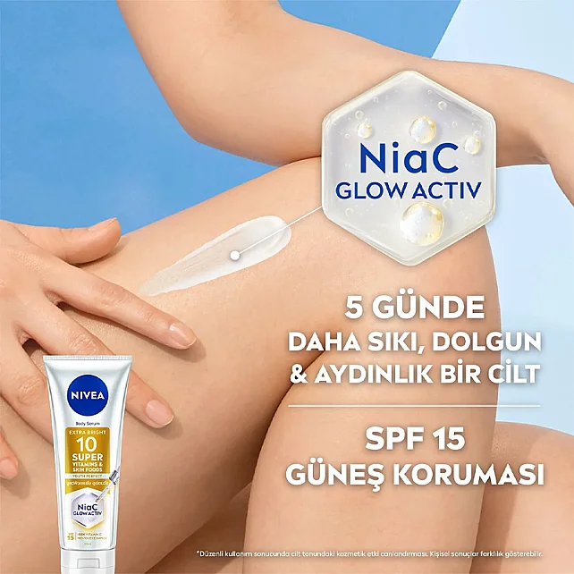 Nivea Body Serum Super 10 Extra Bright SPF 15 - Serum Etkili Aydınlatıcı Vücut Losyonu 170ml - 4