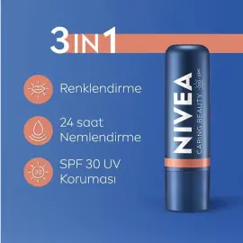 Nivea Caring Beauty Lip Cheek SPF 30 - Yanak ve Dudak Renklendirici Nude 4.8g - 3